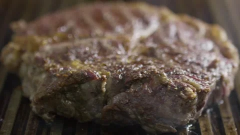 Sizzling Steak on Grill. Stock Footage 305808273