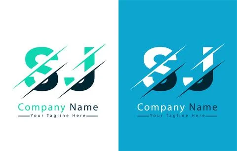SJ Letter Logo Vector Design Concept Elements Stock Illustration