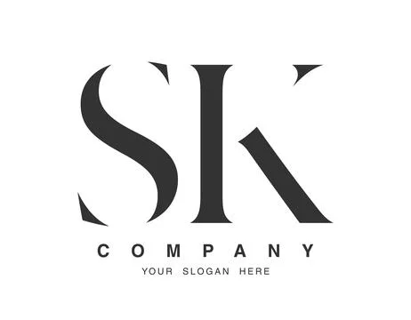 SK logo design. Initial letter s and k serif font style. Creative classic c.. Stock Illustration