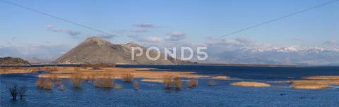 Skadar lake in montenegro in december Stock Photos