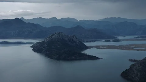 Skadar lake in winter Stock Footage 300796821