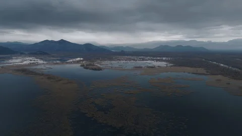 Skadar lake in winter Stock Footage 300796828