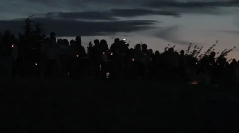 Skagit River Bridge Crowd Stock Footage 24249792