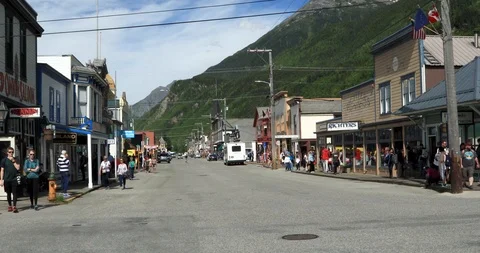 Skagway Street Corner Stock Footage 94496514