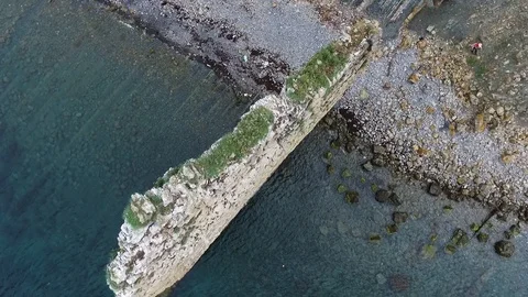 Skala Parus shooting from a drone. 스톡 동영상 128993209