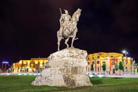 Skanderberg statue Stock Photos