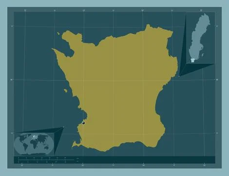 Skane, Sweden. Solid color shape 스톡 일러스트