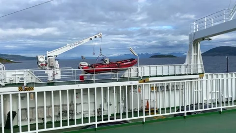 Skarberget, Bognes, Norway, ferry Stock Footage 220146258