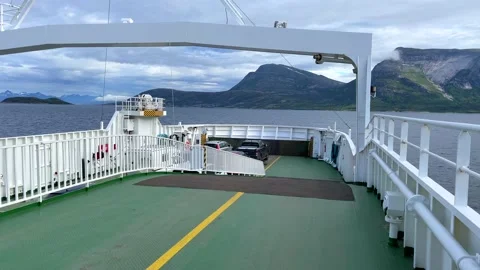 Skarberget, Bognes, Norway, ferry Stock Footage 220146477