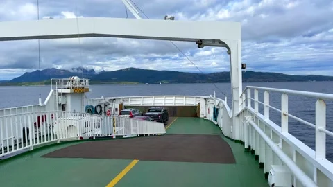 Skarberget, Bognes, Norway, ferry Stock Footage 220146646