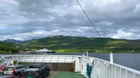 Skarberget, Bognes, Norway, ferry Stock Footage 220146811