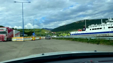 Skarberget, Bognes, Norway, ferry Stock Footage 220146825