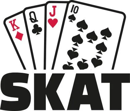 Skat cards with word Stock Illustration