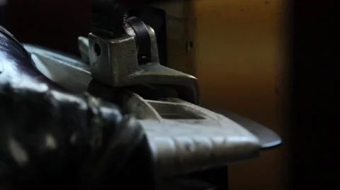 Skate being sharpened Stock Footage 56861511
