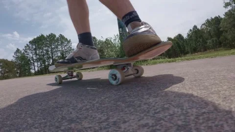 Skate board - kick and roll Stock Footage 287994565