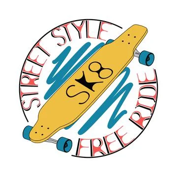 Skate board theme. Vector image for t-shirts, typography or other uses. Stock Illustration