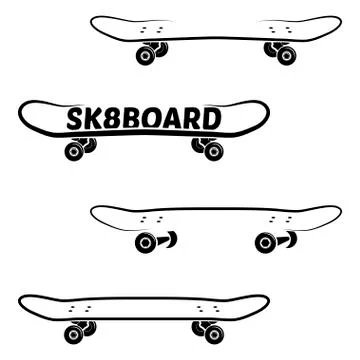 Skate board vector logo template Stock Illustration