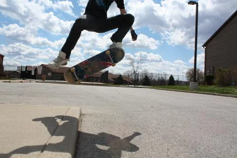 Skate Boarding Jump Stock Photos