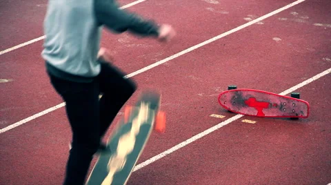 Skate boarding obstacle in track Stock-Footage 46002676