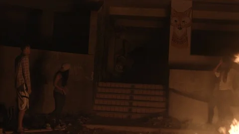 Skate at fire Stock Footage 87139759