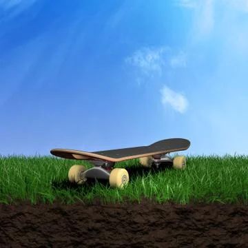 Skate on grass Stock Illustration