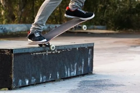 Skate grind Foto stock