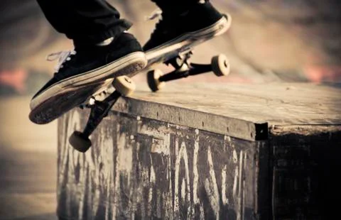 Skate grind trick Foto stock