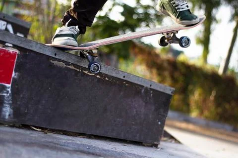 Skate grind trick Foto stock