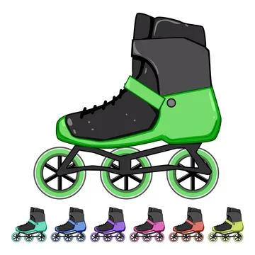 Skate inline skates cartoon vector graphic Ilustração Stock