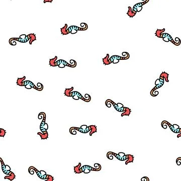 Skate ocean vector seamless pattern Stock Illustration