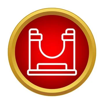Skate park half pipe line art icon Stock Illustration