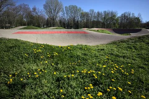 Skate park in the suburb Stock Photos