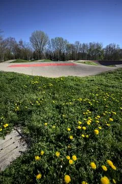 Skate park in the suburb Stock Photos