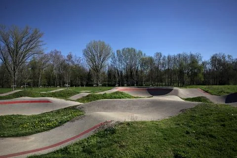 Skate park in the suburb Stock Photos