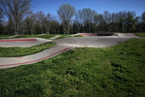 Skate park in the suburb Stock Photos