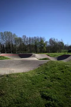 Skate park in the suburb Stock Photos
