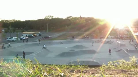 Skate Park at Sunset Time-lapse 動画素材 12614026