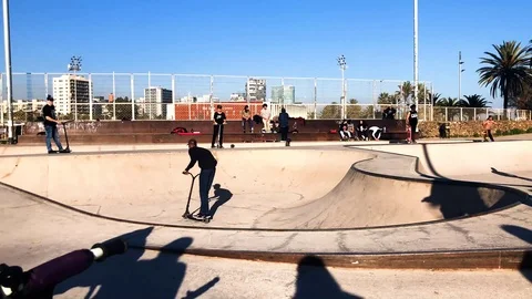 Skate park timelapse Stock Footage 99444568