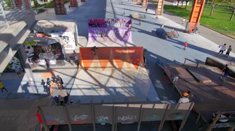 Skate park top view Stock Footage 58613201