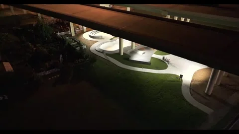 Skate park under interstate 1 Stock Footage 247741648