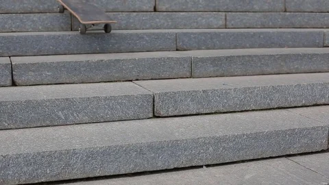 Skate riding down the stairs Stock Footage 83995990