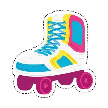 Skate roller patch Stock Illustration