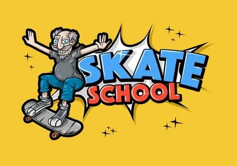 Skate school background. vector illustration Stock-Illustration