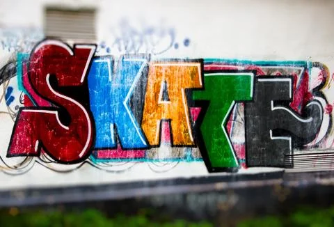 Skate wall graffiti Foto stock
