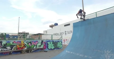 Skate workout filmed by a drone Stock Footage 59190423