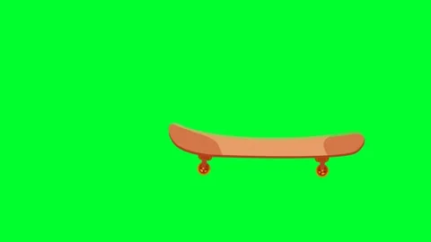 Skateboard animation in green screen. 2d Cartoon skateboarding video animatio Stock Footage 201640778