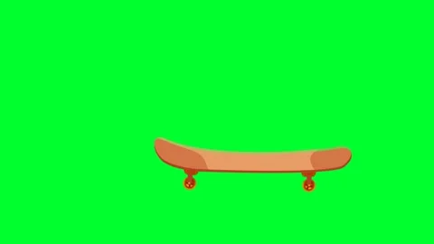 Skateboard animation in green screen. 2d Cartoon skateboarding video animatio Stock Footage 201640872