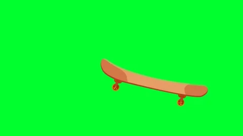 Skateboard animation in green screen. 2d Cartoon skateboarding video animatio Stock Footage 201640878