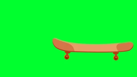 Skateboard animation in green screen. 2d Cartoon skateboarding video animatio Stock Footage 201641087