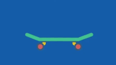 Skateboard animation with jumping movement on blue background for sports project Stock Footage 332282613